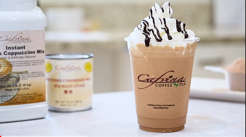 Ice Blended Mocha Cappuccino with Instant Coffee Cafvina Coffee