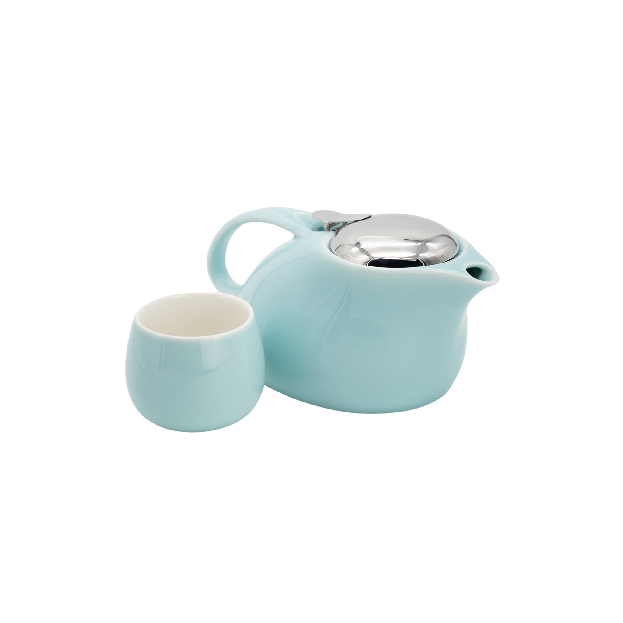 Tea Pot Set (Blue) with Organic Jasmine Extra Special Green Tea