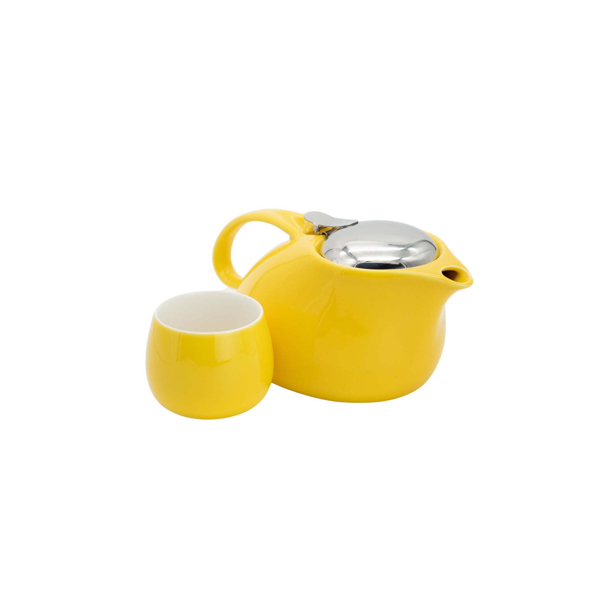 Tea Pot Set (Yellow) with Organic Jasmine Extra Special Green Tea
